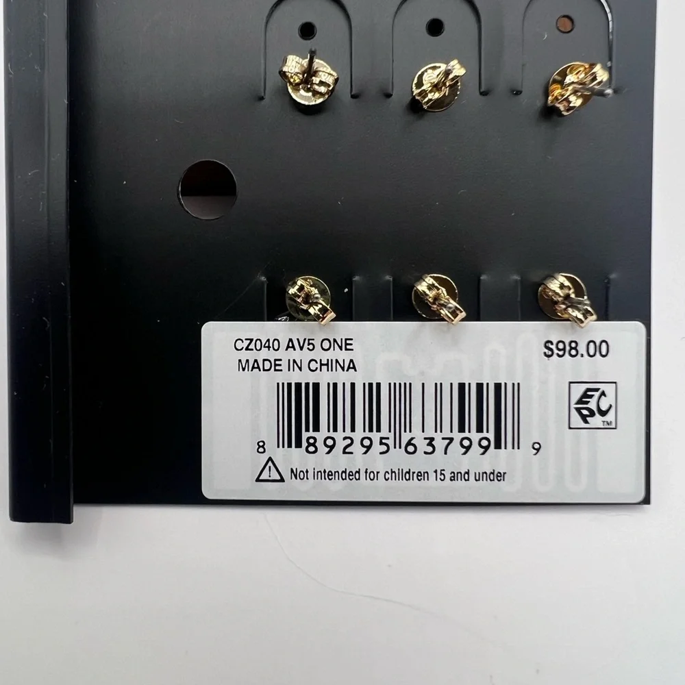 NWT Coach E Initial Stud Earrings Set - Picture 4 of 15